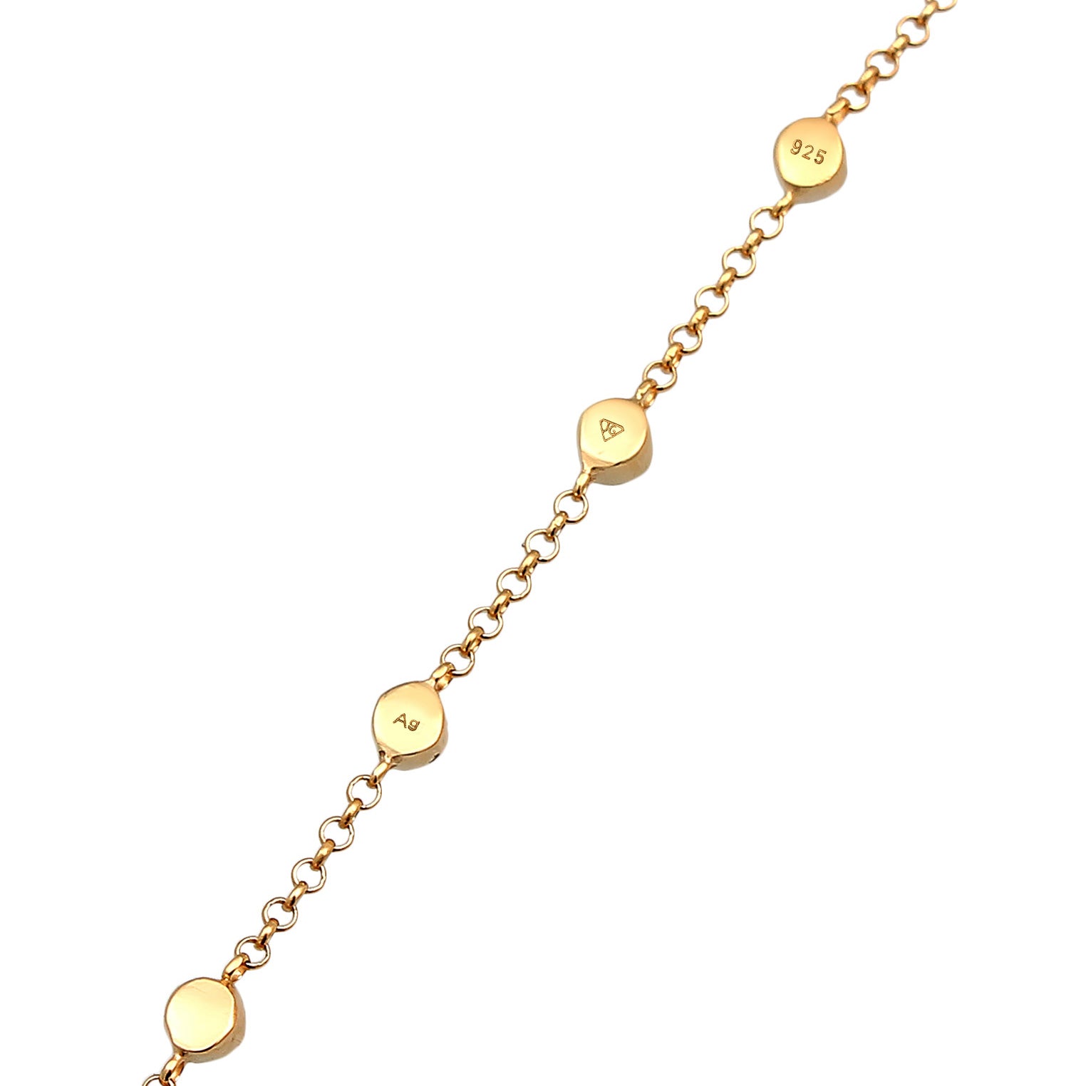 Gold - Elli | Armband Handchain | Kristalle (Grün) | 925er Sterling Silber Vergoldet
