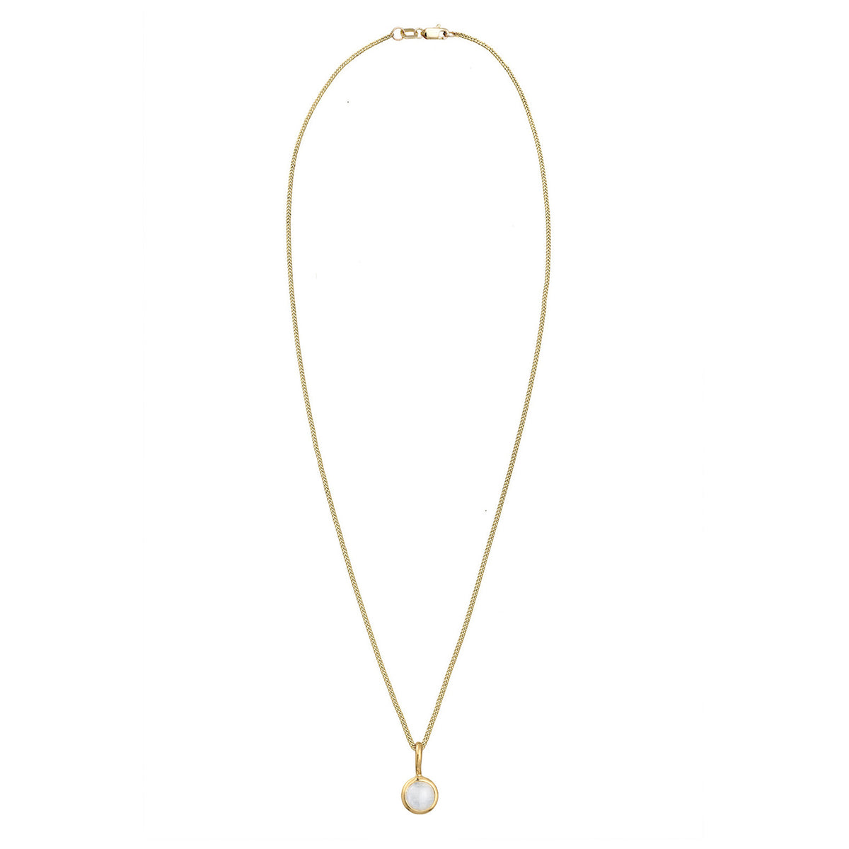 Gold - Elli PREMIUM | Halskette Rund | Mondstein (Weiß) | 375er Gelbgold