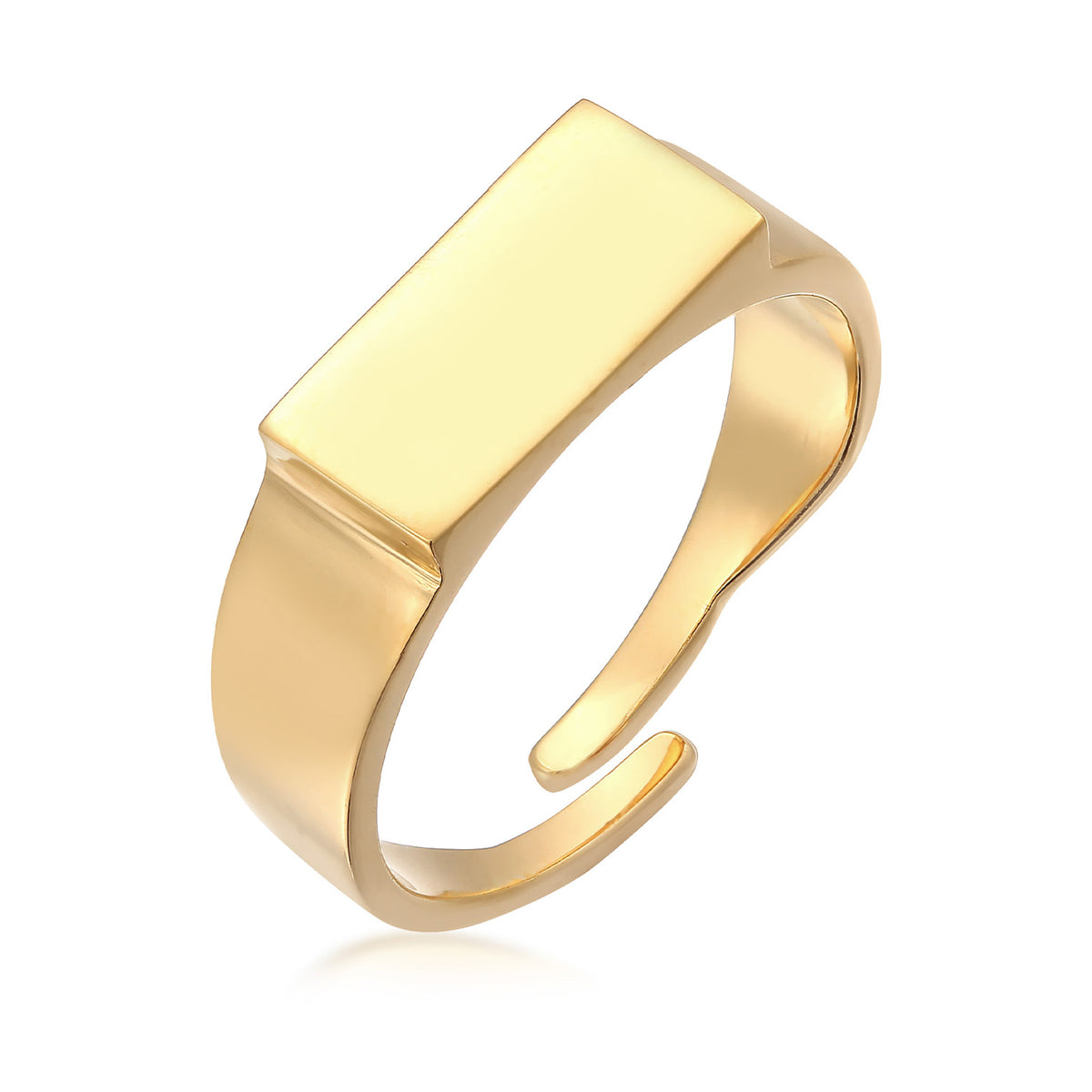Gold - Elli | Siegelring Offen | 925er Sterling Silber Vergoldet