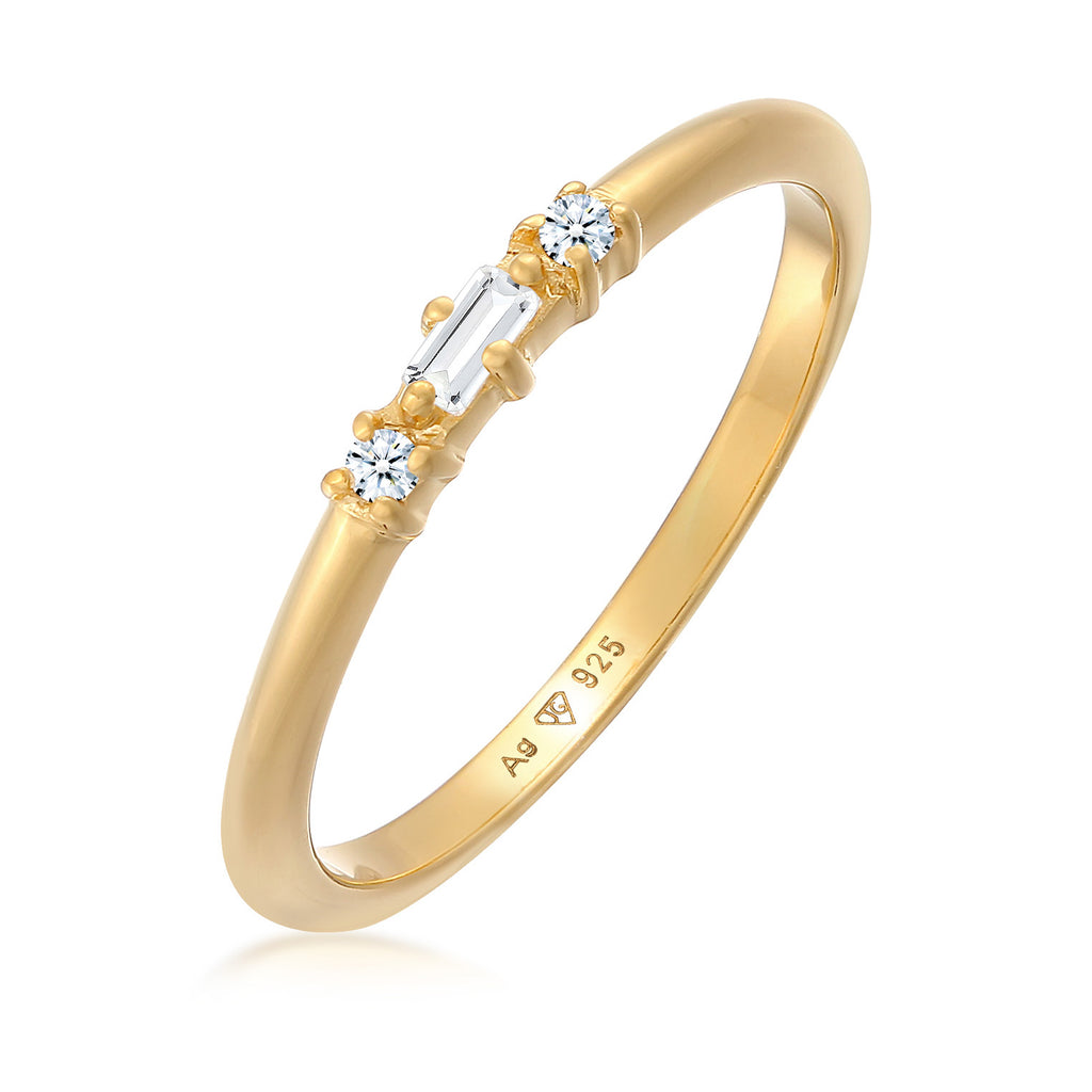 Gold - Elli DIAMONDS | Verlobungsring | Diamant (Weiß, 0.03 ct.) | 925er Sterling Silber
