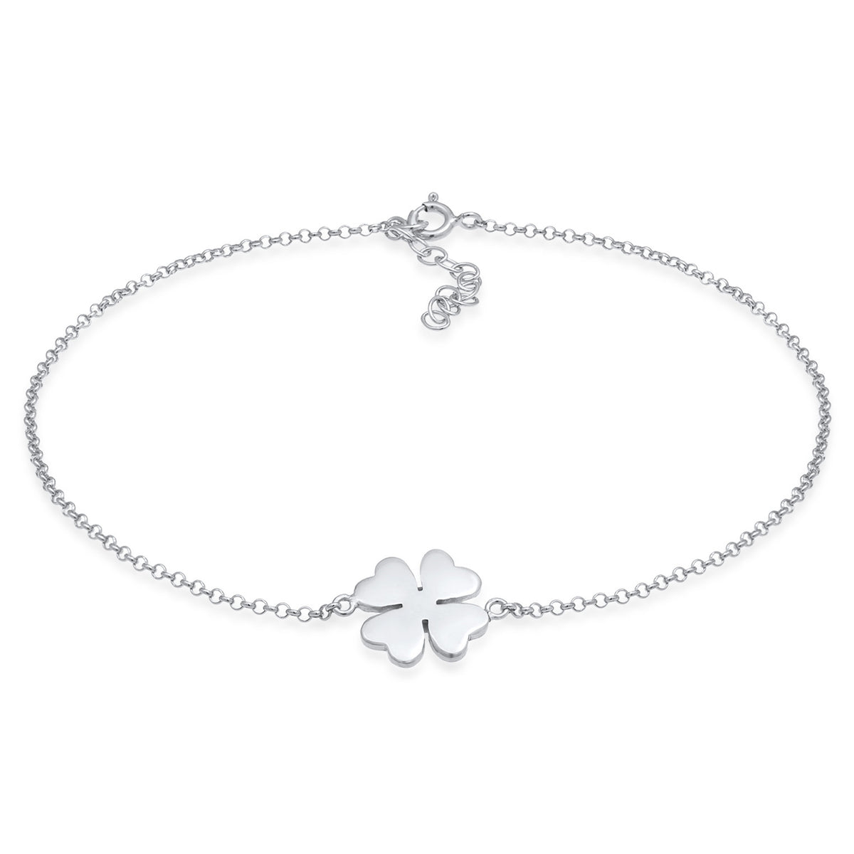 Silber - Elli | Fußkettchen Kleeblatt | 925 Sterling Silber
