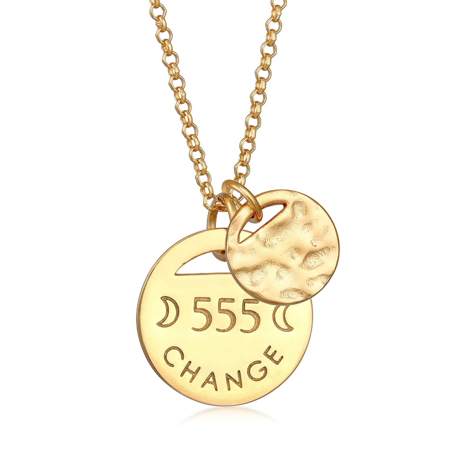 Gold - Elli | Halskette Plättchen 555 Change | 925er Sterling Silber