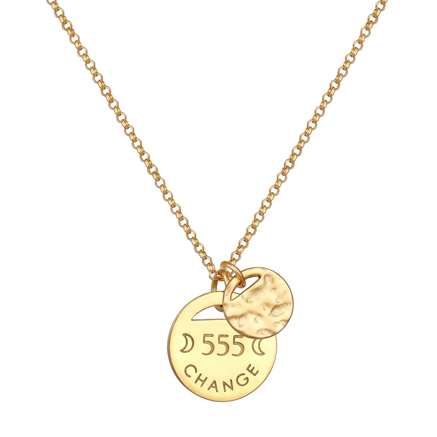 Gold - Elli | Halskette Plättchen 555 Change | 925er Sterling Silber