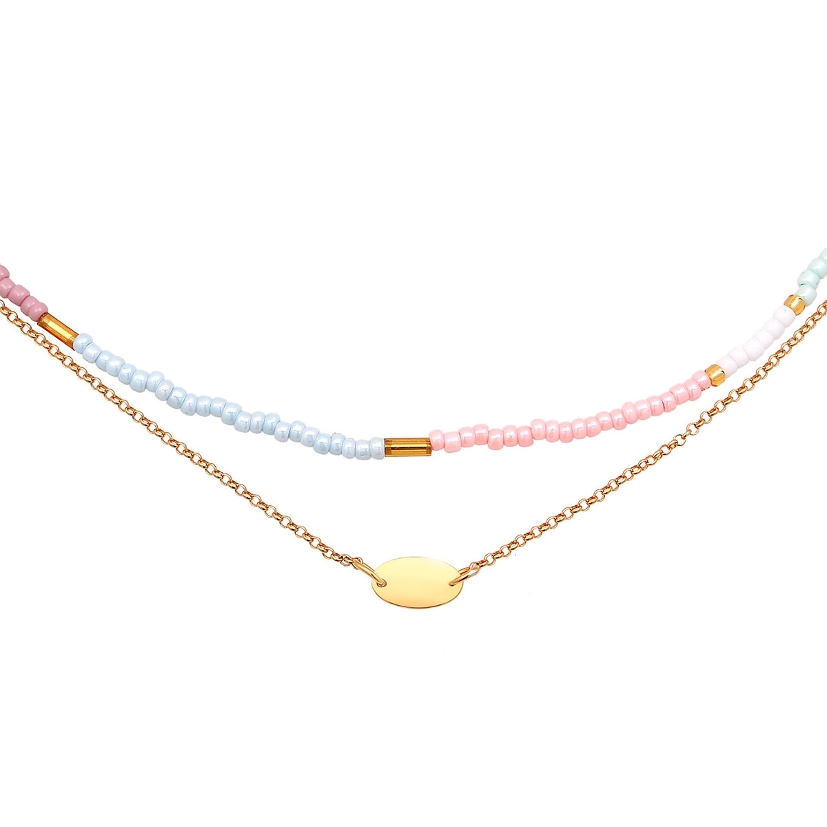 Gold - Elli | Choker Layer Beads | 925er Sterling sIlber Vergoldet