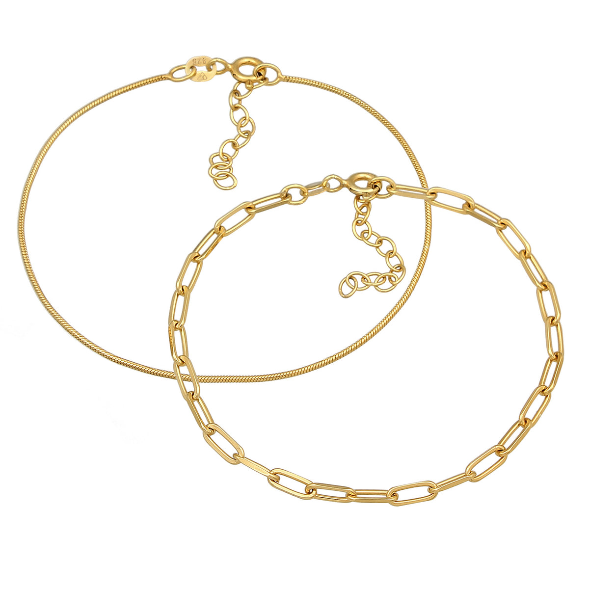 Gold - Elli PREMIUM | Glieder-Armband Set | 925er Sterling Silber