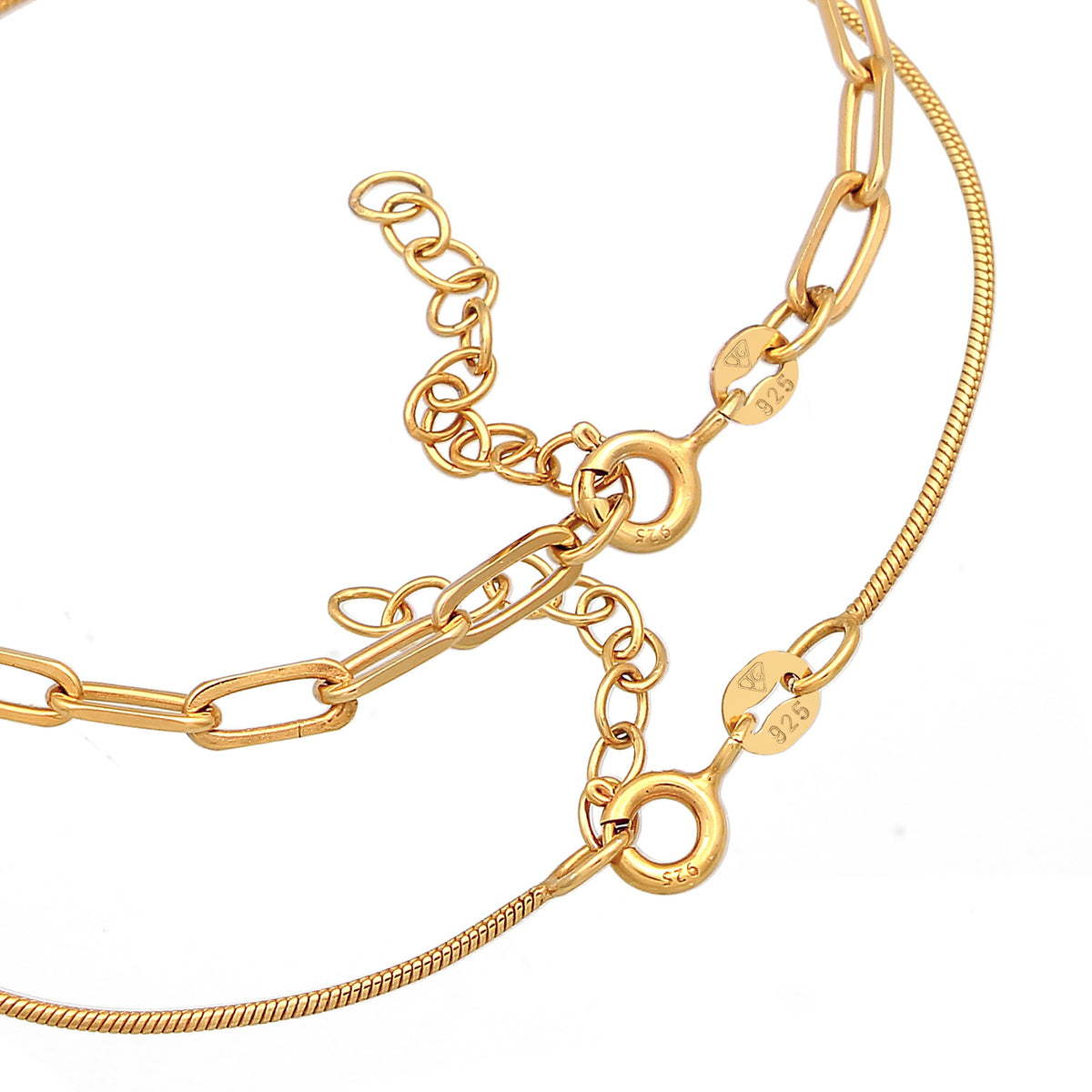 Gold - Elli PREMIUM | Glieder-Armband Set | 925er Sterling Silber