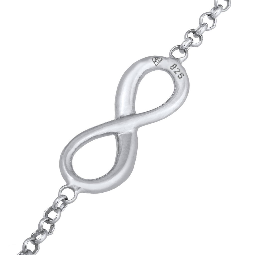 Silber - Elli | Armband Infinity | Mondstein (Weiß) | 925er Sterling Silber
