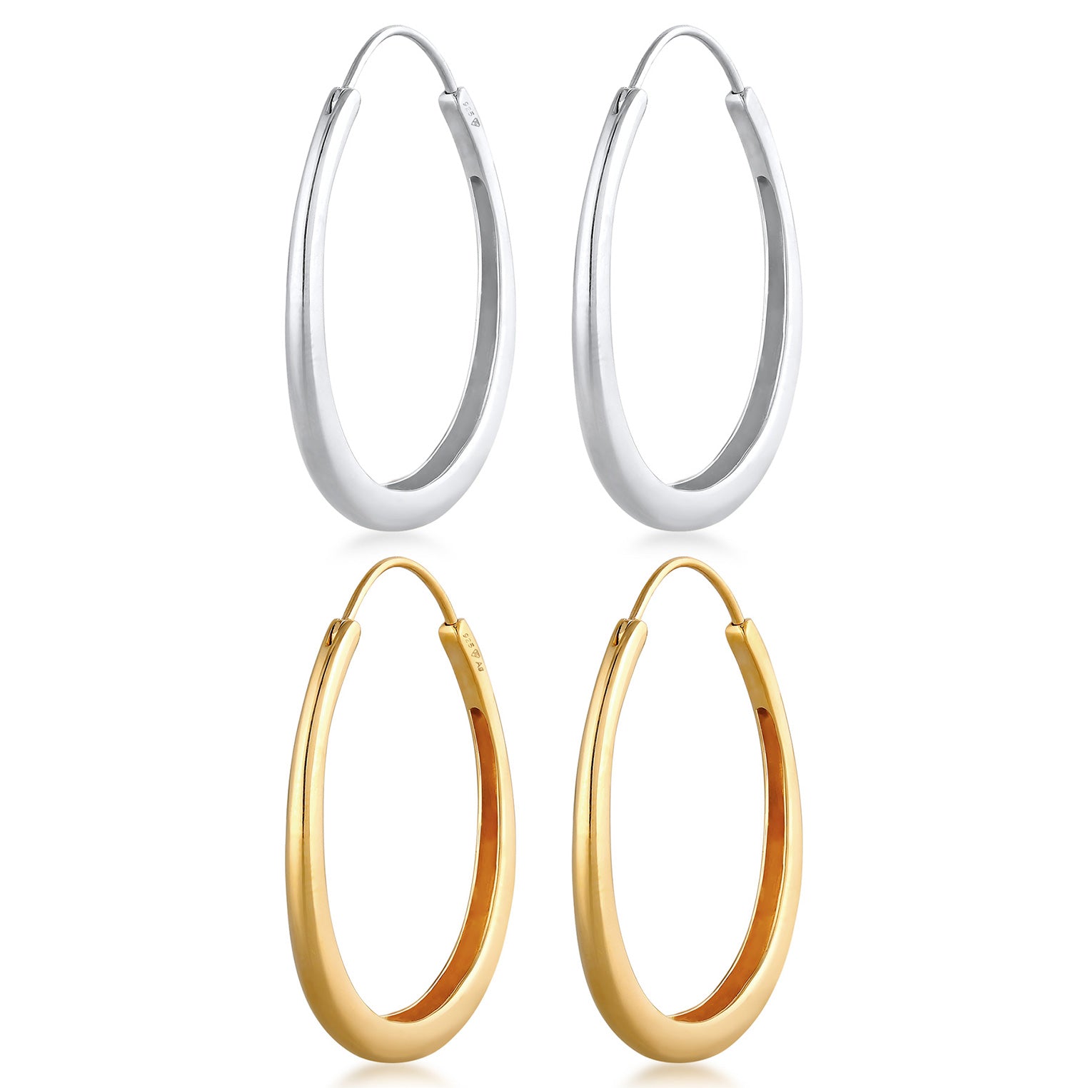 Zweifarbig - Elli | Ohrringset Bi-Color | 925er Sterling Silber Vergoldet