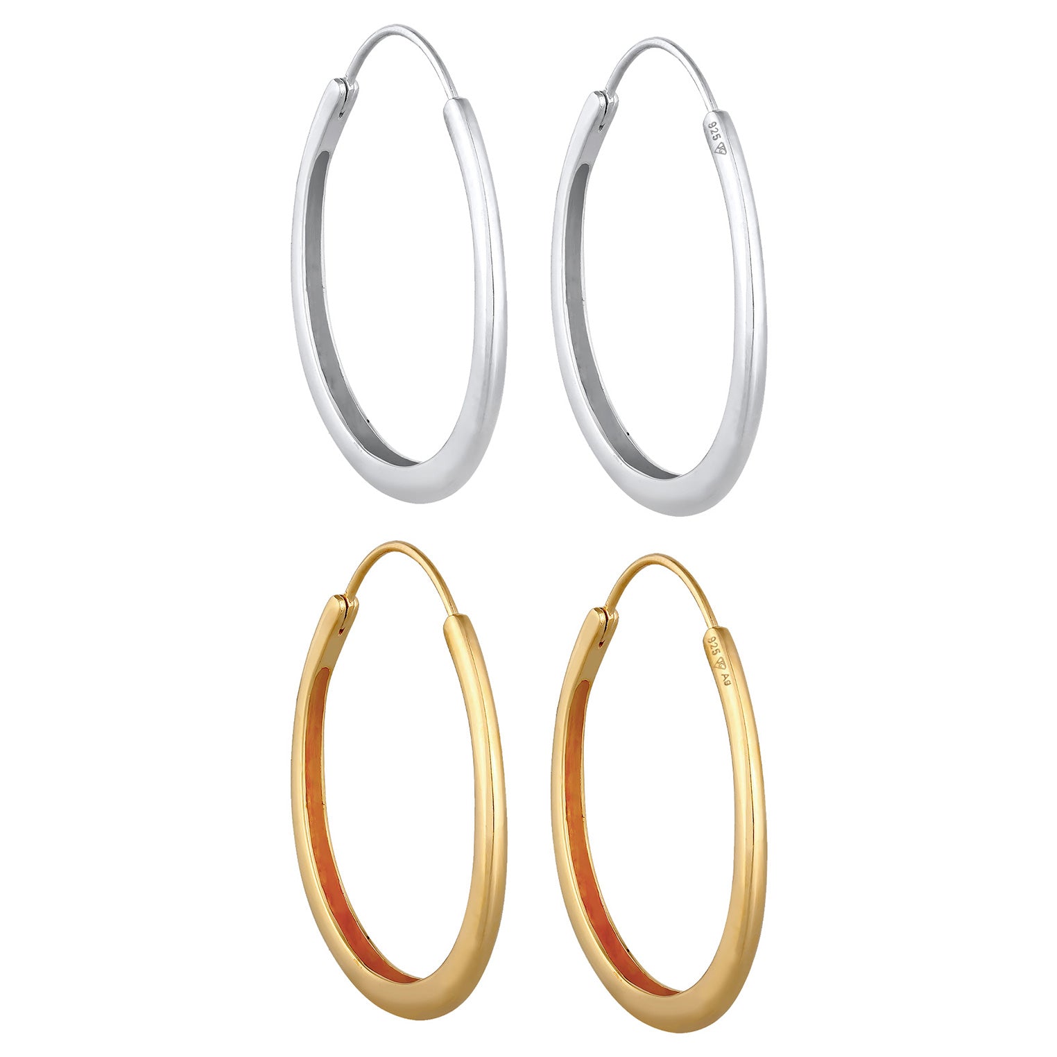 Zweifarbig - Elli | Ohrringset Bi-Color | 925er Sterling Silber Vergoldet