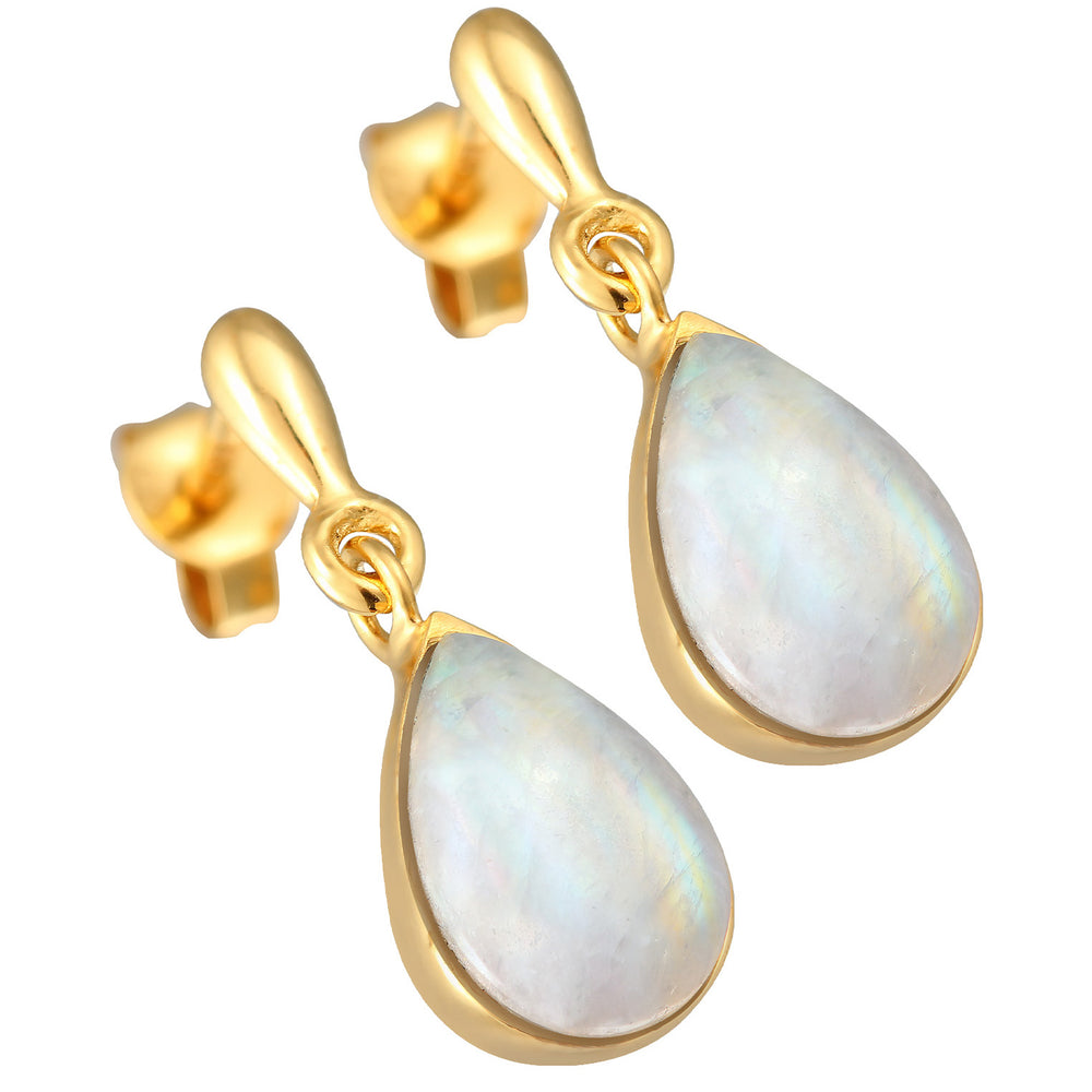 Ohrhänger Tropfen | Mondstein (Weiß)