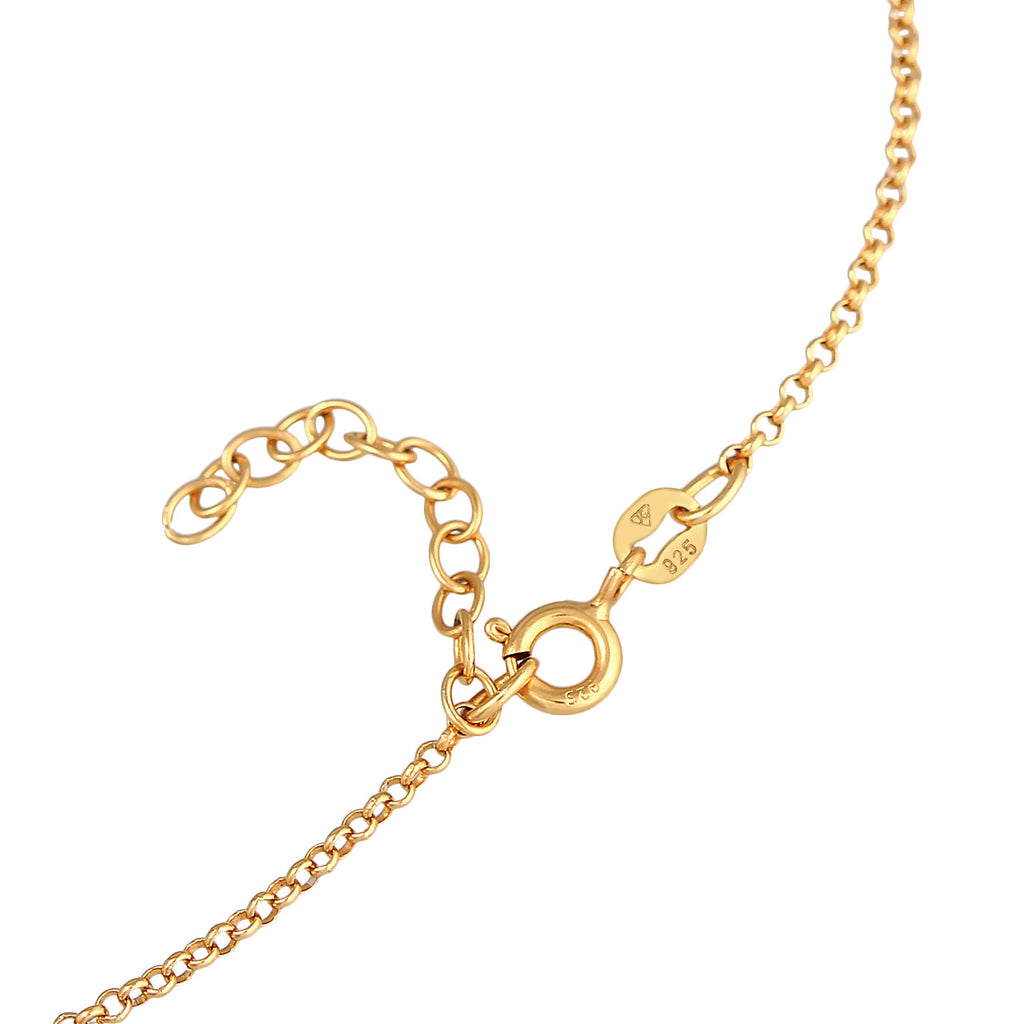Gold - Elli | Fußkettchen Herz | Howlith (Türkis) | 925er Sterling Silber