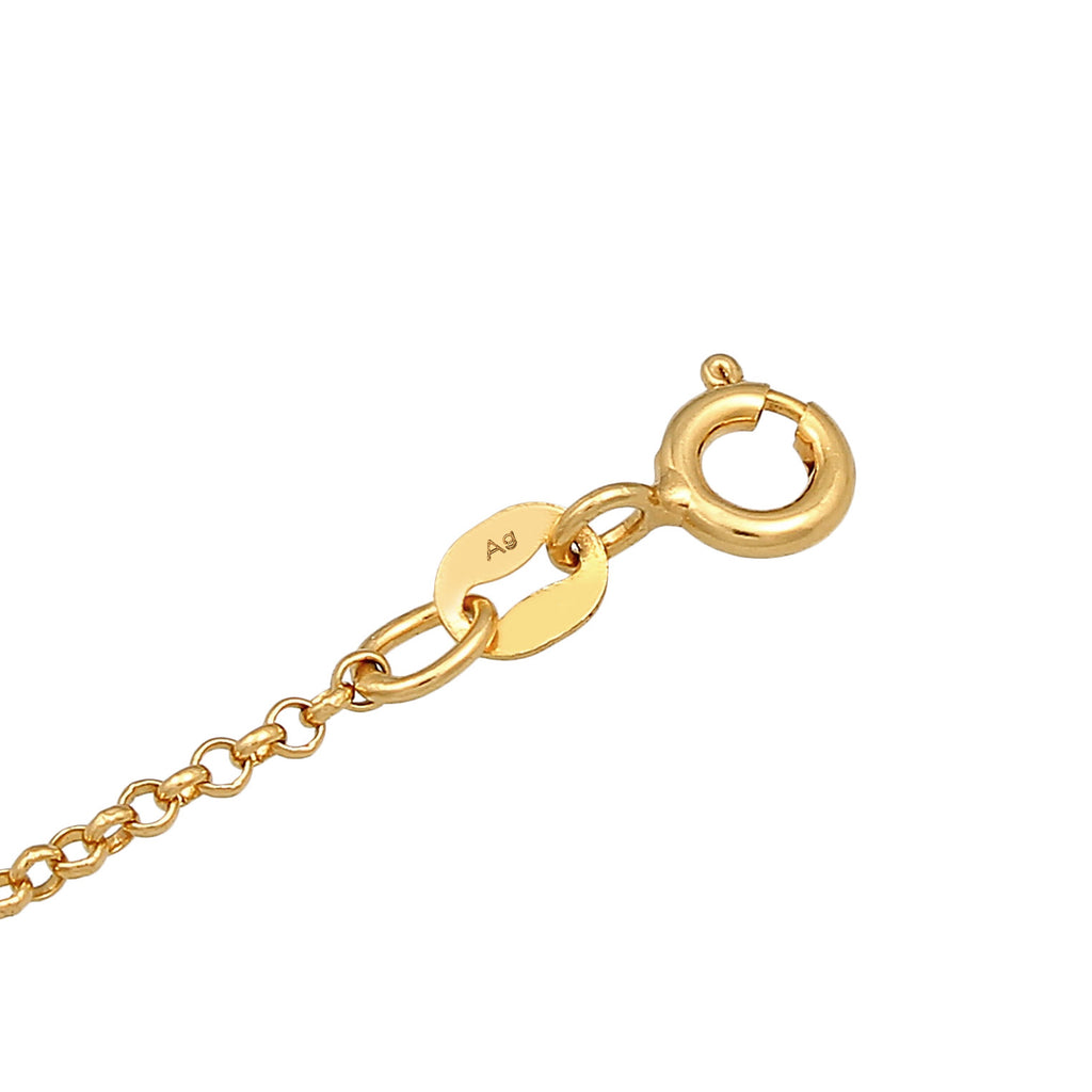Gold - Elli | Fußkettchen Herz | Howlith (Türkis) | 925er Sterling Silber