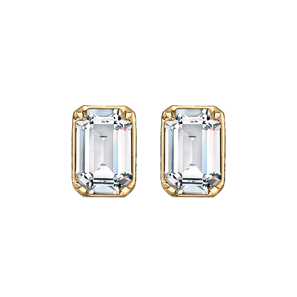 Gold - Elli | Ohrstecker Basic | Kristall (Weiß) | 925er Sterling Silber Vergoldet