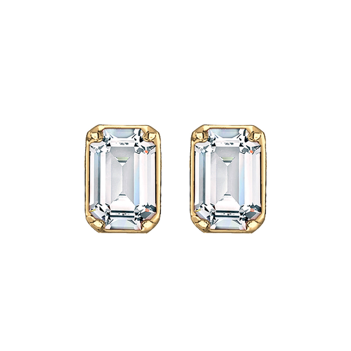 Gold - Elli | Ohrstecker Basic | Kristall (Weiß) | 925er Sterling Silber Vergoldet