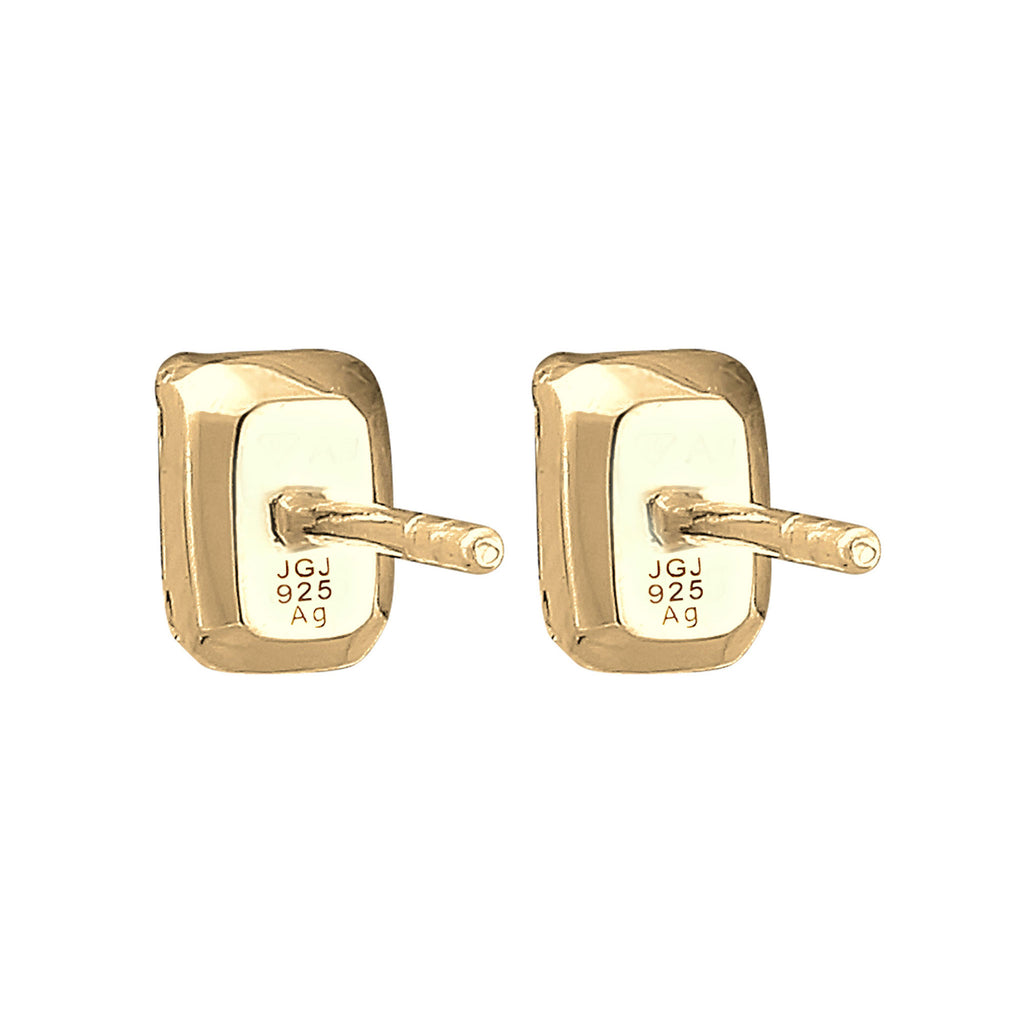 Gold - Elli | Ohrstecker Basic | Kristall (Weiß) | 925er Sterling Silber Vergoldet