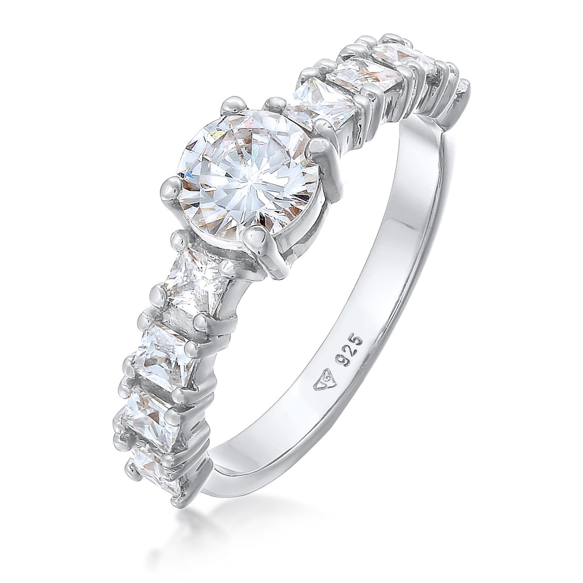Silber - Elli | Verlobungsring | Zirkonia (Weiß) | 925er Sterling Silber