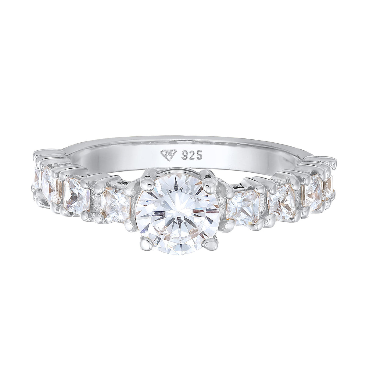 Silber - Elli | Verlobungsring | Zirkonia (Weiß) | 925er Sterling Silber