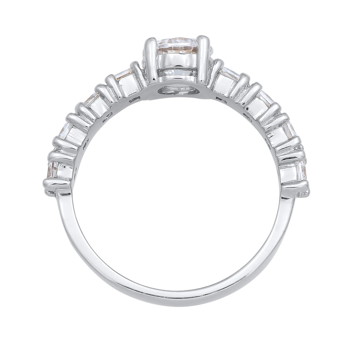 Silber - Elli | Verlobungsring | Zirkonia (Weiß) | 925er Sterling Silber