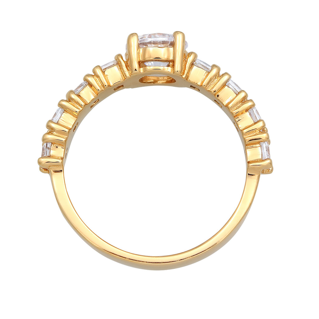 Gold - Elli | Verlobungsring | Zirkonia (Weiß) | 925er Sterling Silber