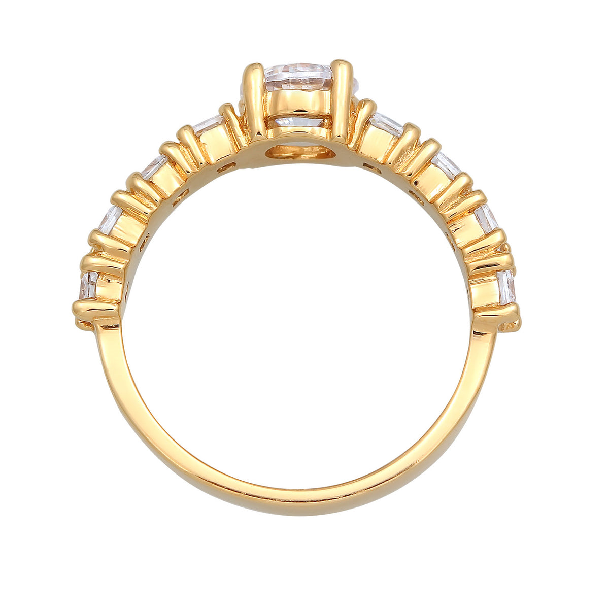 Gold - Elli | Verlobungsring | Zirkonia (Weiß) | 925er Sterling Silber