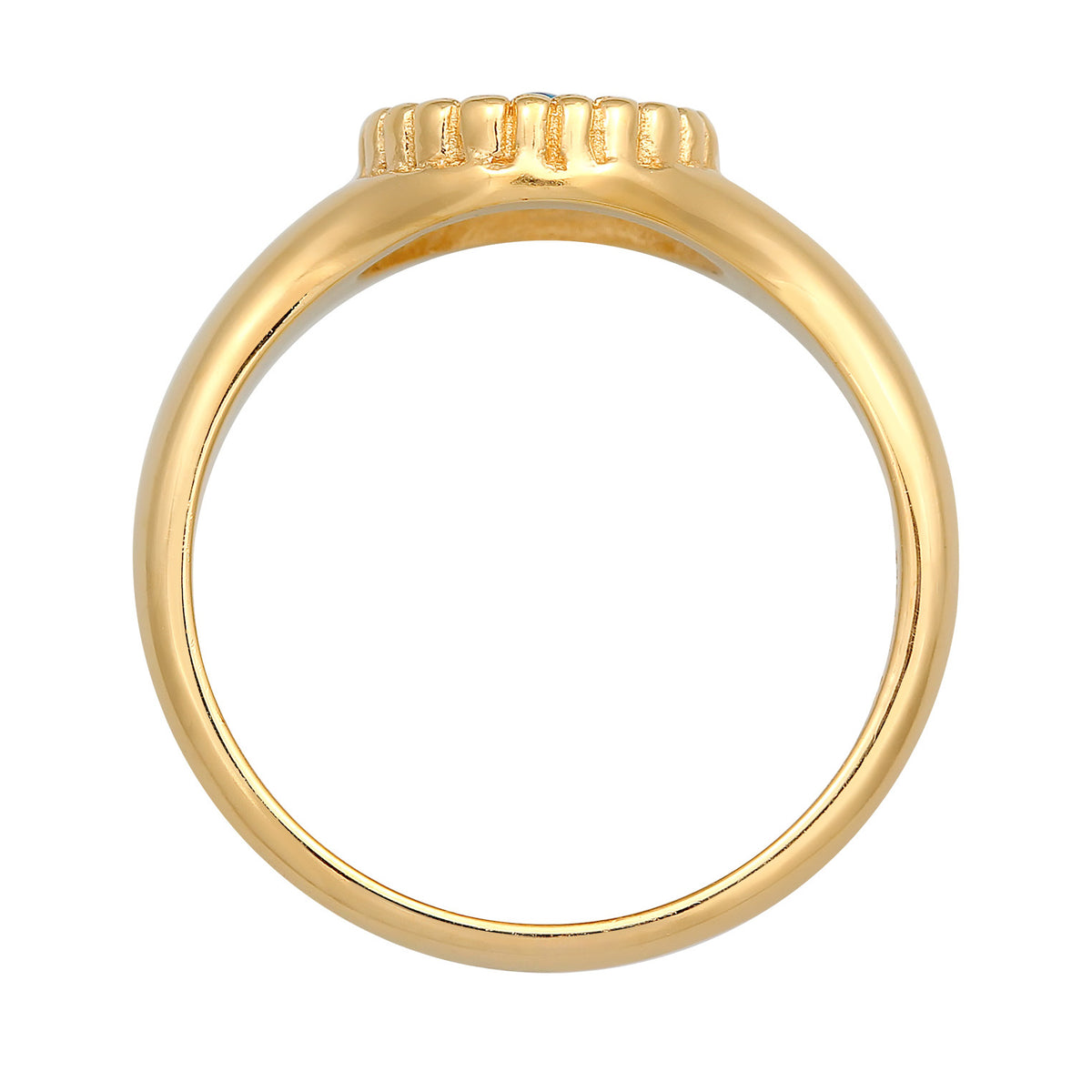 Gold - Elli | Siegelring Evil Eye | synthetischer Opal (Blau) | 925er Sterling Silber