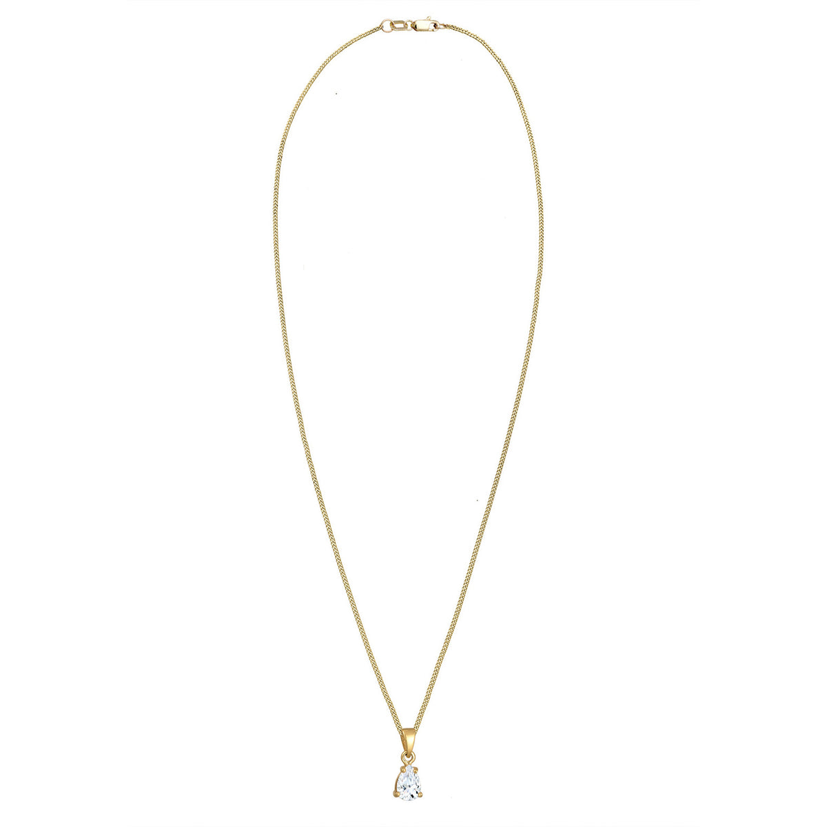 Gold - Elli PREMIUM | Halskette Solitär | Topas (Weiß) | 375er Gelbgold