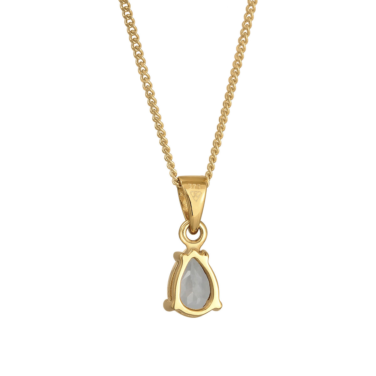 Gold - Elli PREMIUM | Halskette Solitär | Topas (Weiß) | 375er Gelbgold