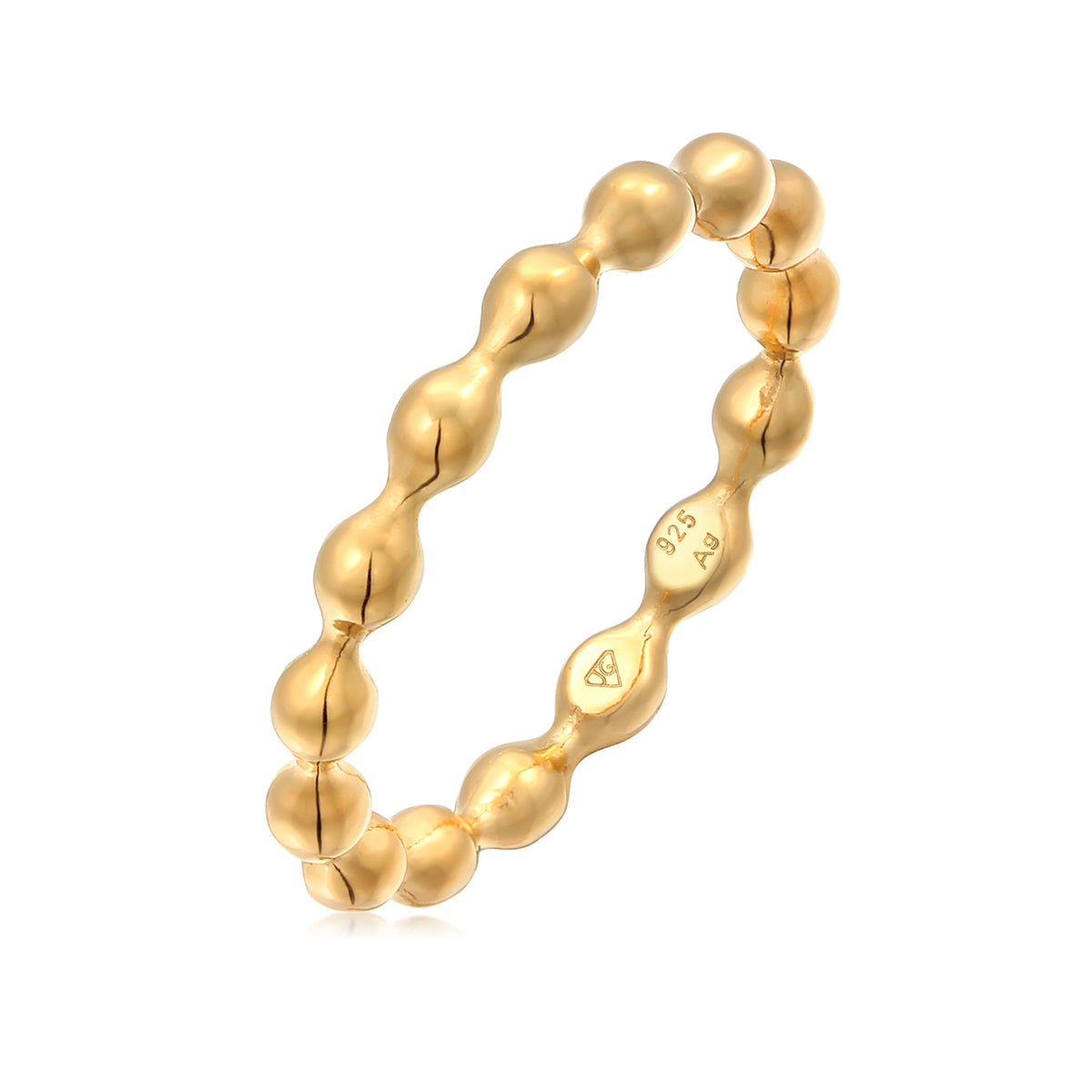 Gold - Elli | Stapelring Kugeln | 925er Sterling Silber Vergoldet