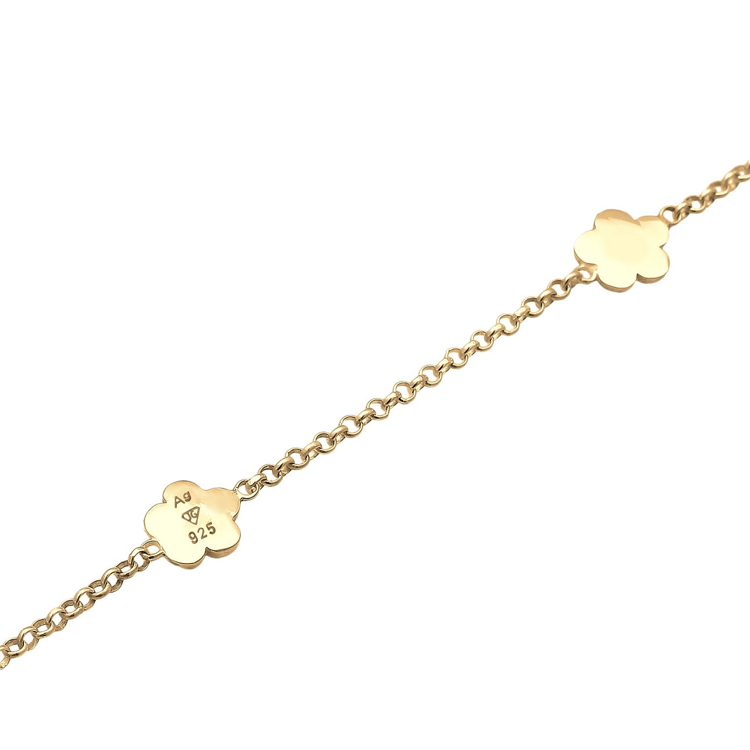 Gold - Elli | Armband Blume | Kristall (Rosa) | 925 Sterling Silber Vergoldet