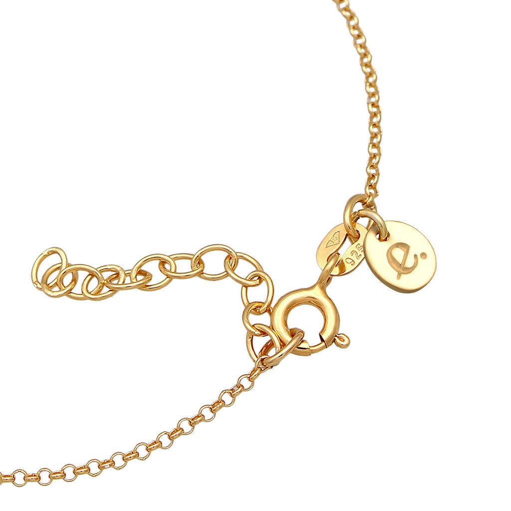 Gold - Elli PREMIUM | Armband Tropfen | Quarz (Grün) | 925er Sterling Silber