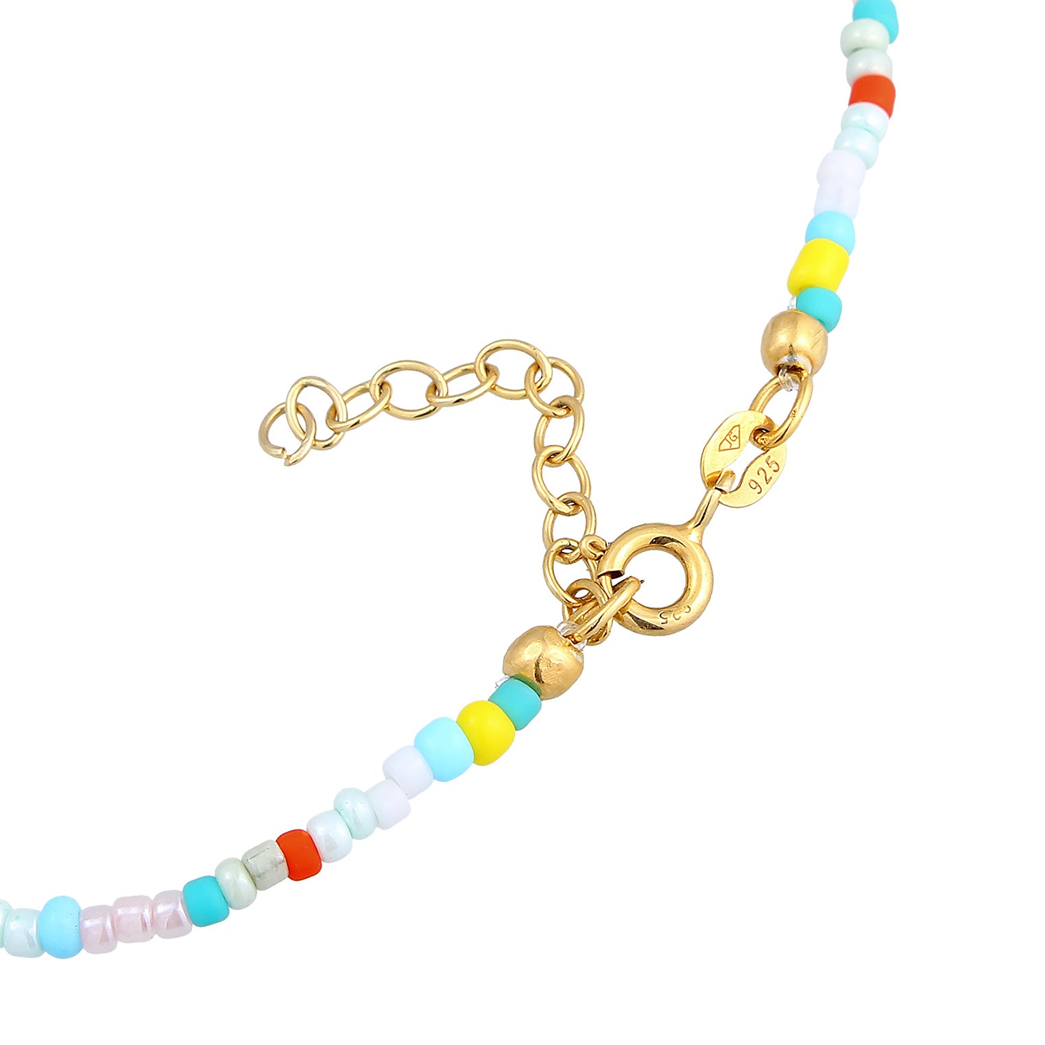 Gold - Elli | Fußkettchen Muschel Beads | 925er Sterling Silber