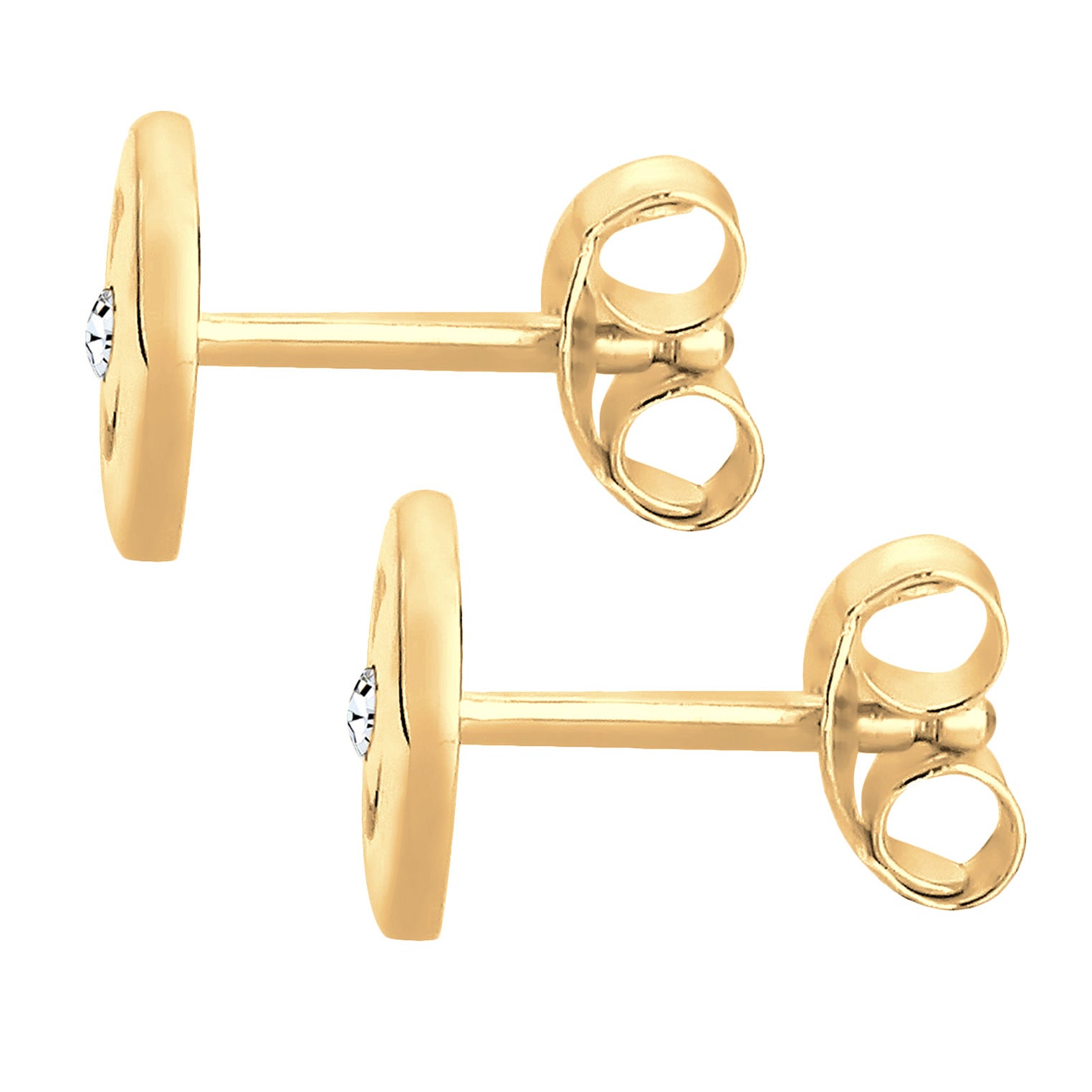 Gold - Elli | Ohrstecker Spirale | Mit Kristallen von Swarovski® (Weiß) | 925er Sterling Silber Vergoldet