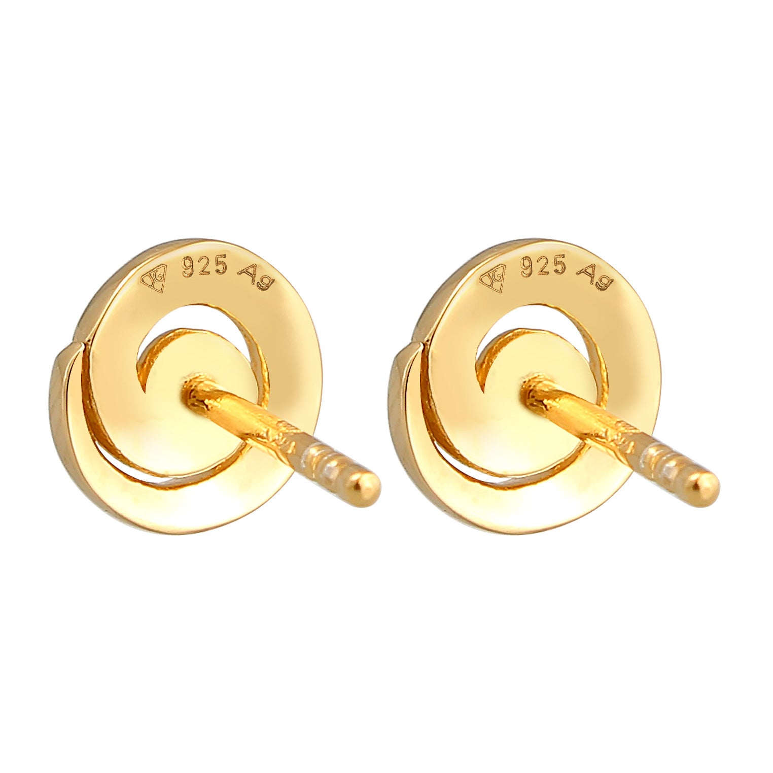 Gold - Elli | Ohrstecker Spirale | Mit Kristallen von Swarovski® (Weiß) | 925er Sterling Silber Vergoldet