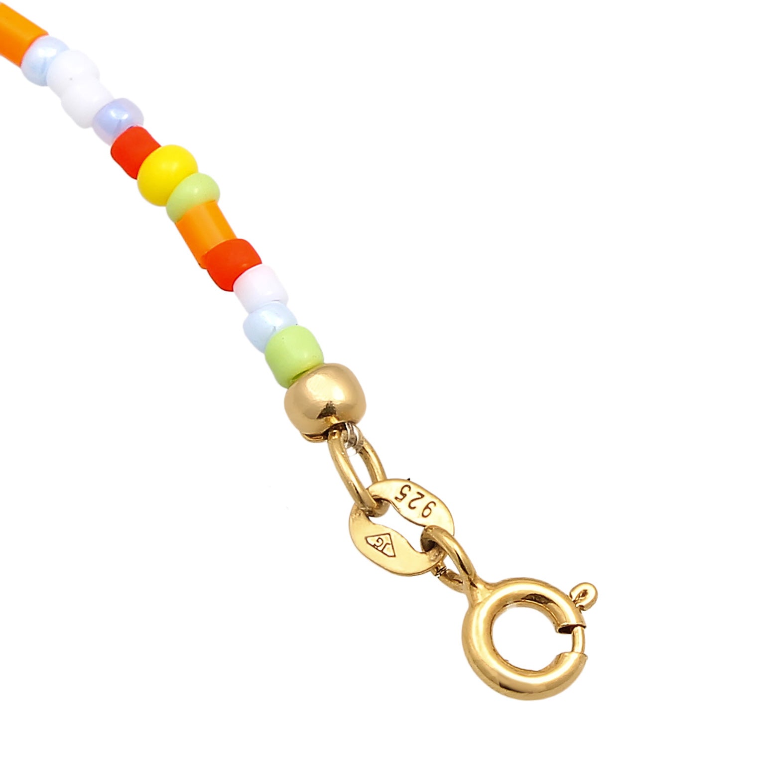 Gold - Elli | Fußkettchen Peace Beads | 925er Sterling Silber Vergoldet