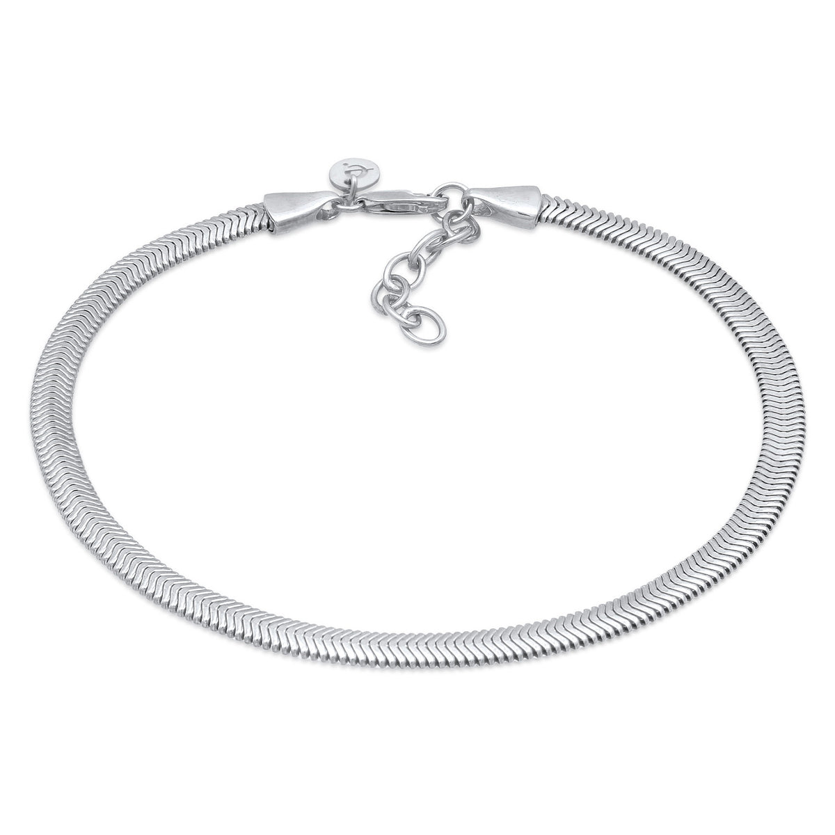 Silber - Elli PREMIUM | Fußkettchen Schlagenkette | 925er Sterling Silber