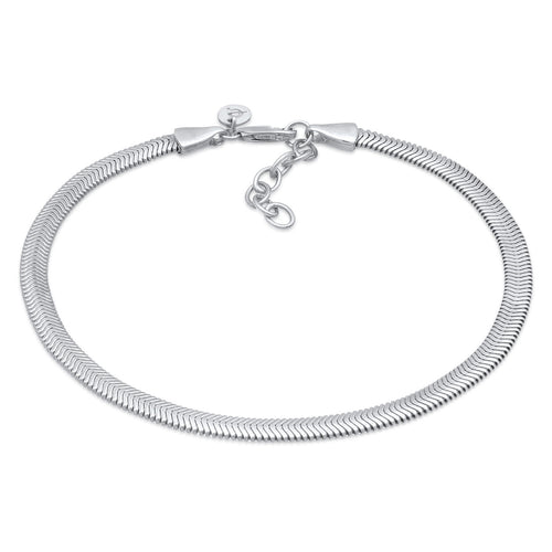Silber - Elli PREMIUM | Fußkettchen Schlagenkette | 925er Sterling Silber