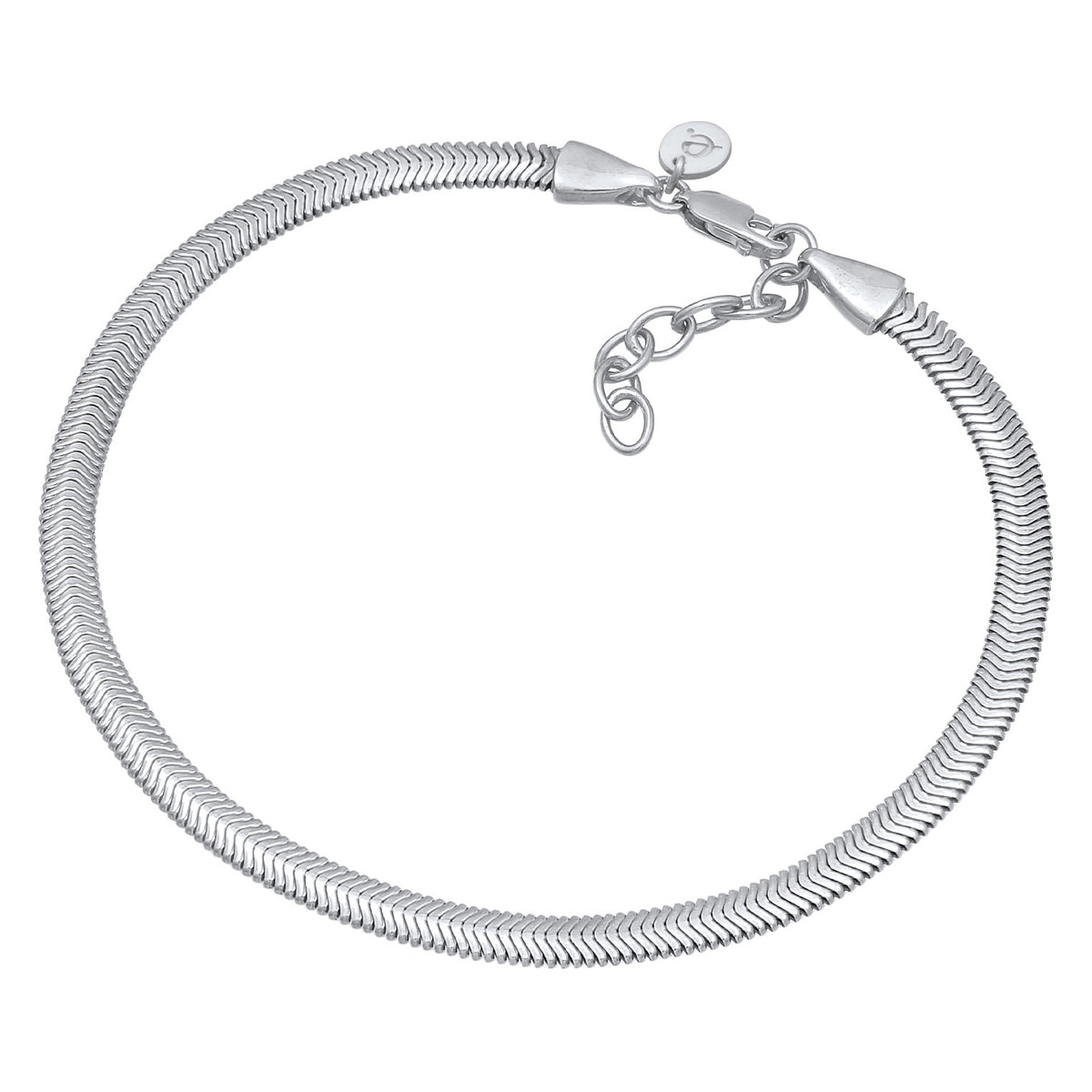 Silber - Elli PREMIUM | Fußkettchen Schlagenkette | 925er Sterling Silber