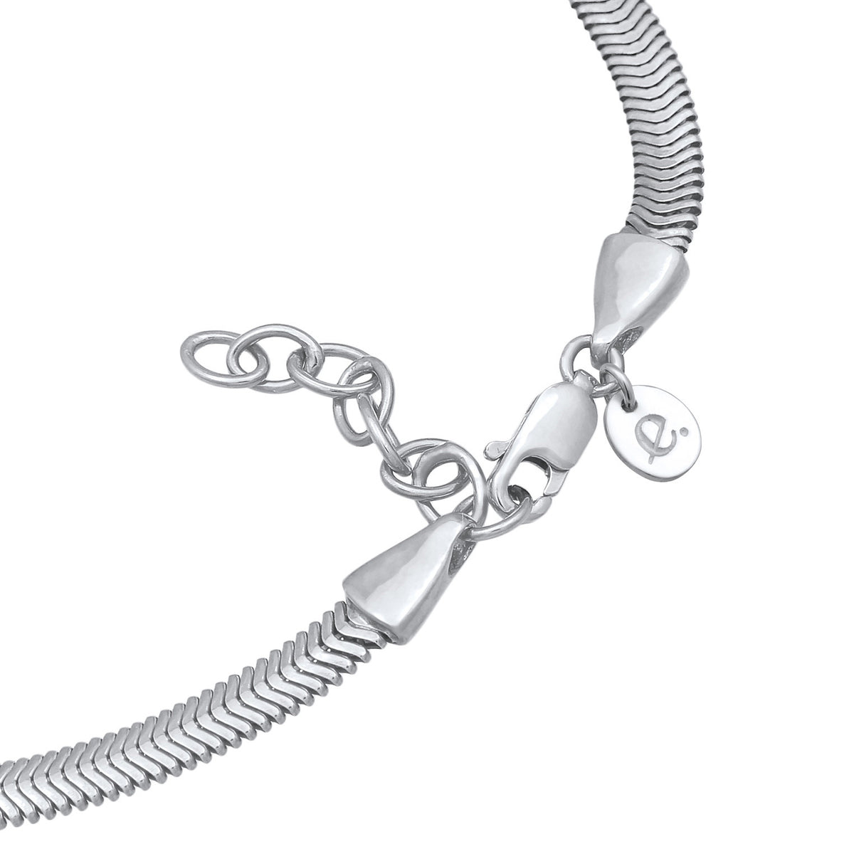 Silber - Elli PREMIUM | Fußkettchen Schlagenkette | 925er Sterling Silber