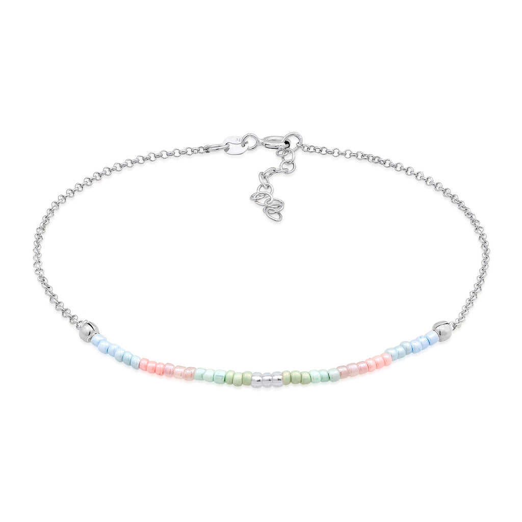 Silber - Elli | Fußkettchen Beads | 925er Sterling Silber