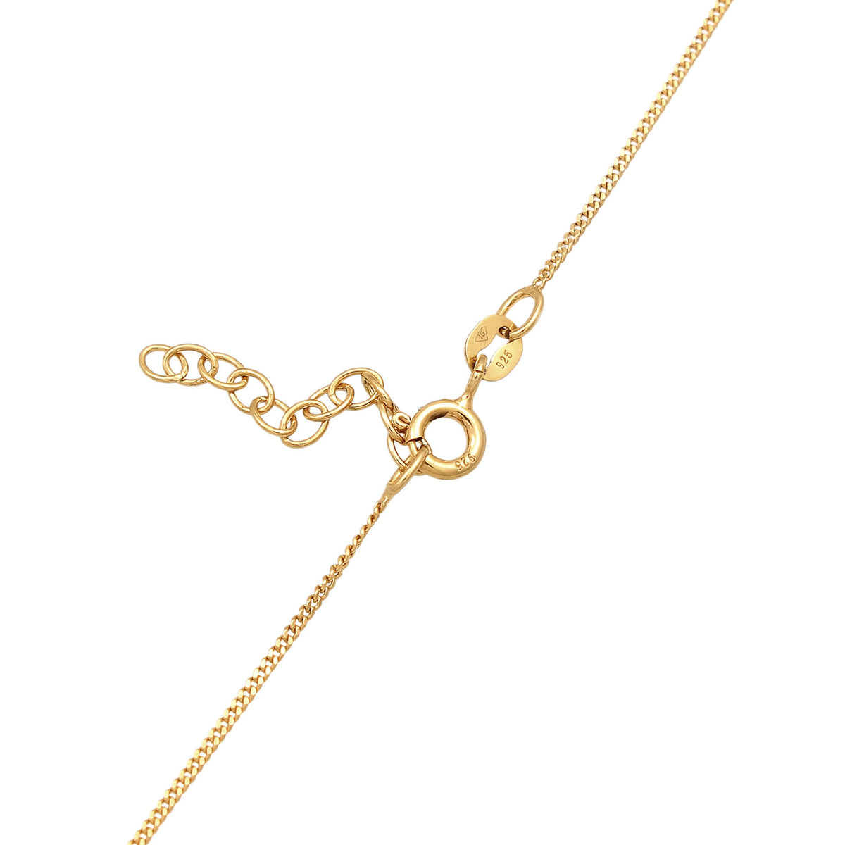 Gold - Elli | Choker Solitär | synth. Smaragd (Grün) | 925er Sterling Silber Vergoldet