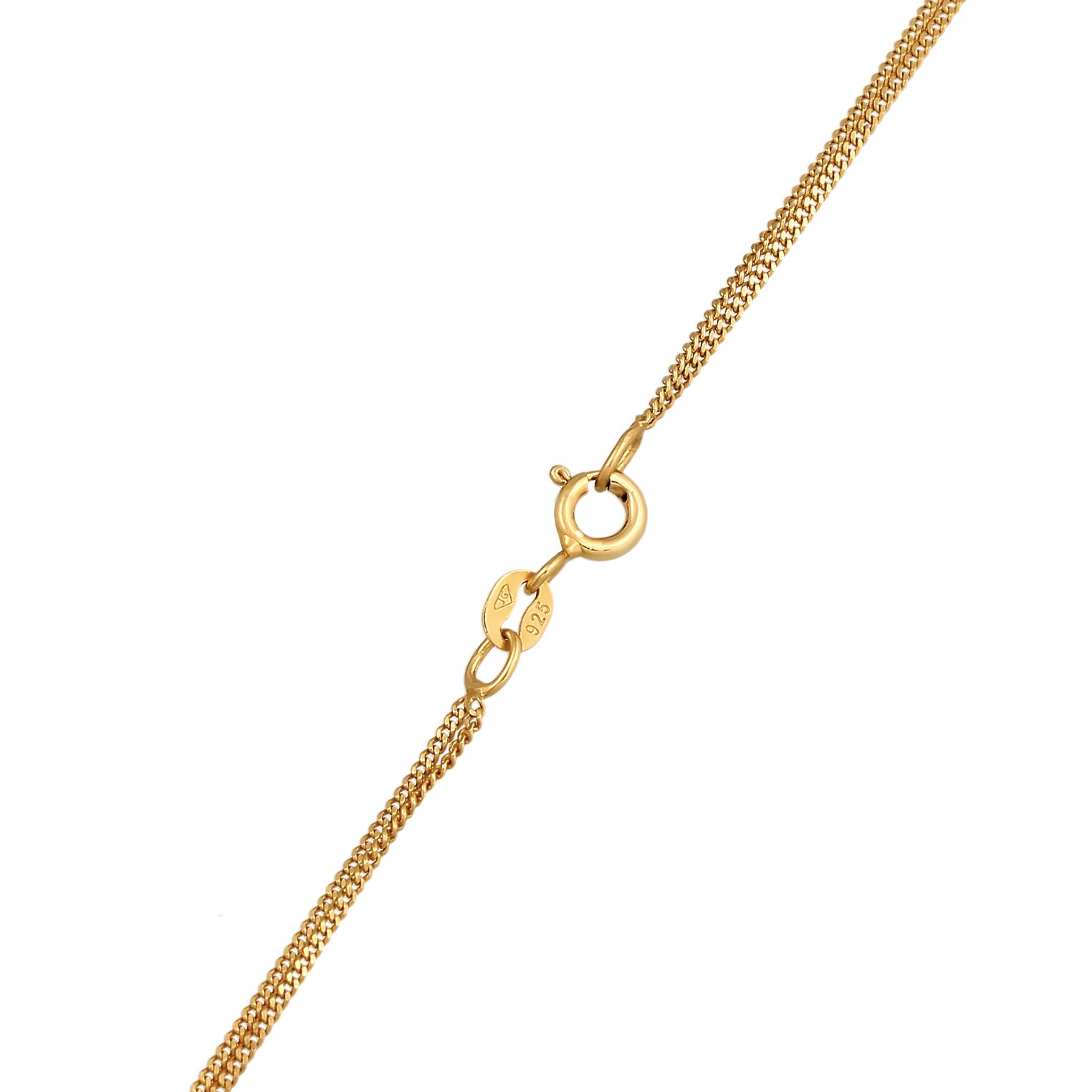 Gold - Elli | Layer-Halskette Plättchen | Mit Kristallen von Swarovski® (Weiß) | 925er Sterling Silber Vergoldet