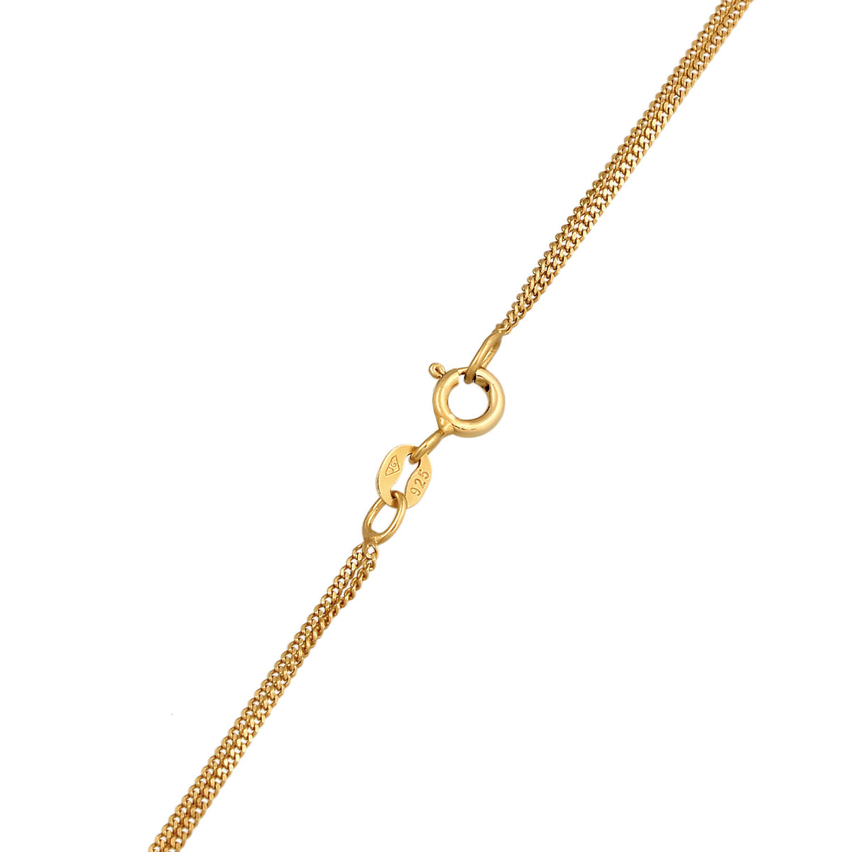 Gold - Elli | Layer-Halskette Plättchen | Mit Kristallen von Swarovski® (Weiß) | 925er Sterling Silber Vergoldet