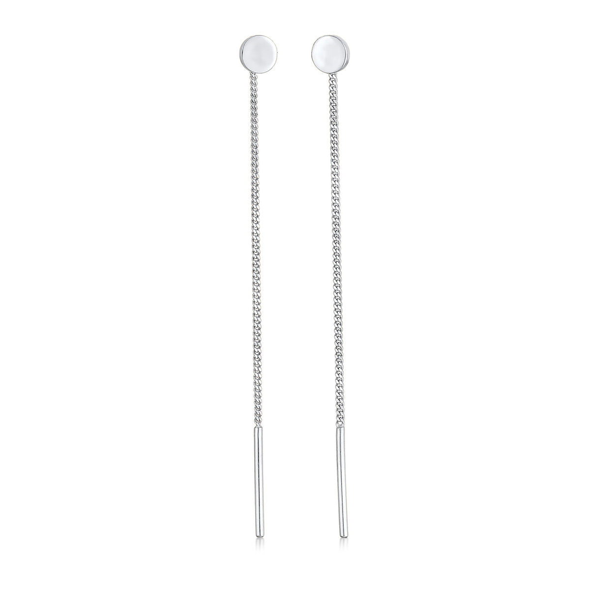 Silber - Elli | Durchzieh-Ohrhänger Plättchen | 925er Sterling Silber