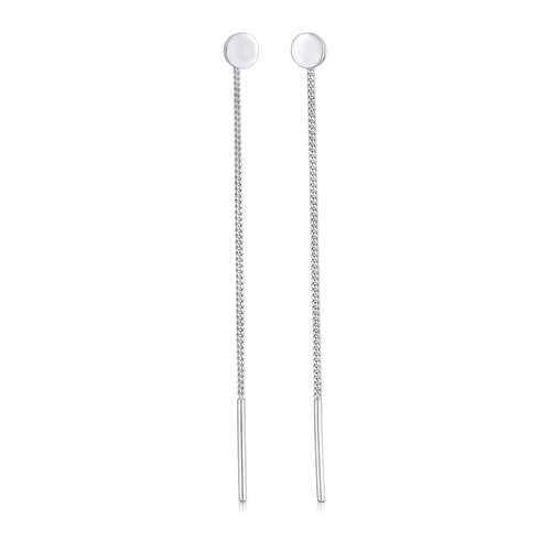 Silber - Elli | Durchzieh-Ohrhänger Plättchen | 925er Sterling Silber