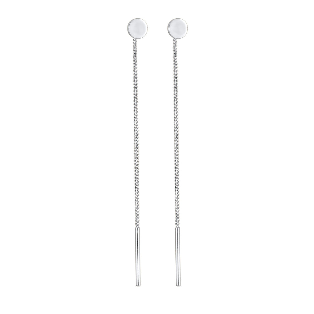 Silber - Elli | Durchzieh-Ohrhänger Plättchen | 925er Sterling Silber