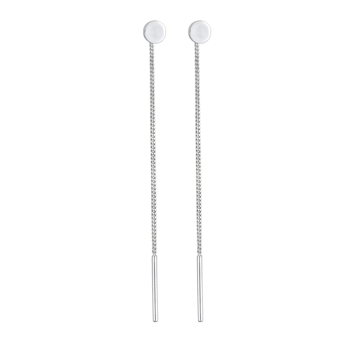 Silber - Elli | Durchzieh-Ohrhänger Plättchen | 925er Sterling Silber