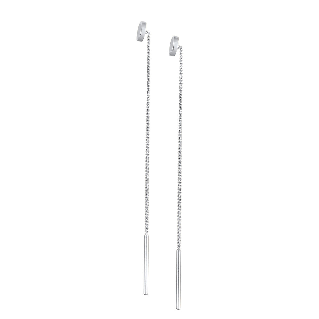 Silber - Elli | Durchzieh-Ohrhänger Plättchen | 925er Sterling Silber