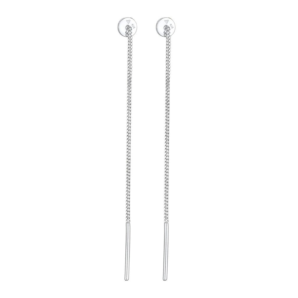 Silber - Elli | Durchzieh-Ohrhänger Plättchen | 925er Sterling Silber