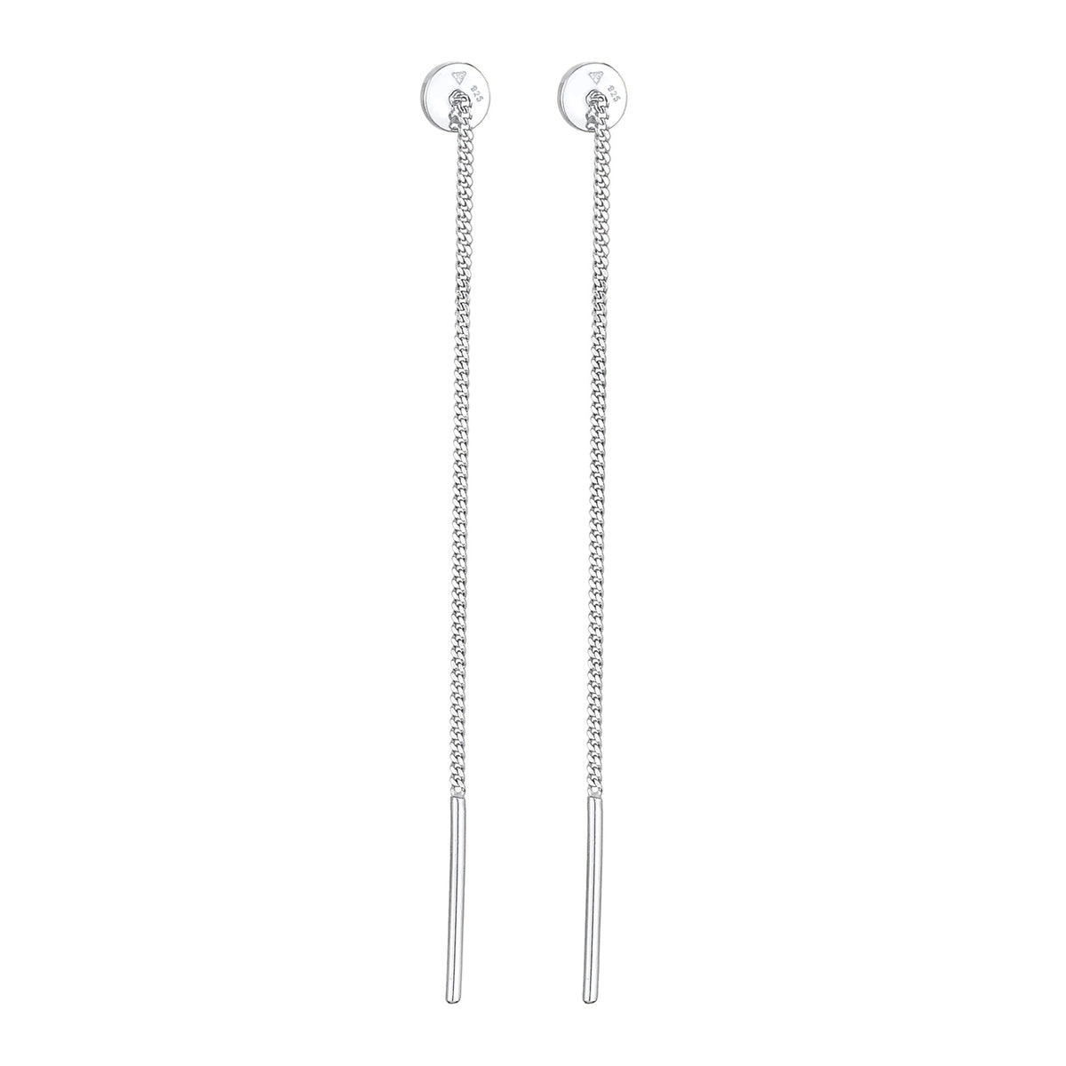 Silber - Elli | Durchzieh-Ohrhänger Plättchen | 925er Sterling Silber