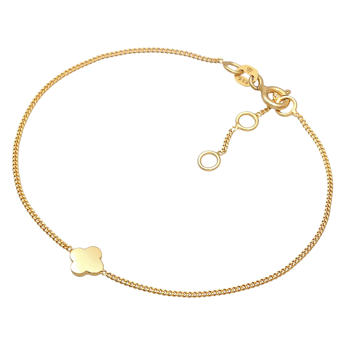 Gold - Elli PREMIUM | Armband Kleeblatt | 585er Gelbgold